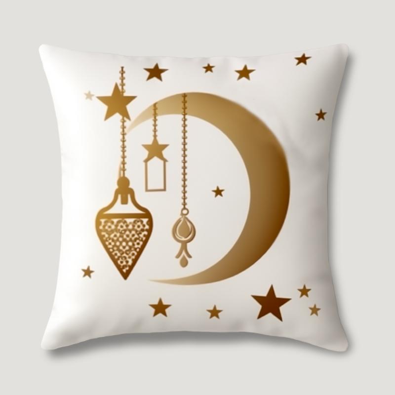 1PC Double Sides Printed Ramadan Themed Throw Pillow Covers (17.7"*17.7") Traditional Home Decor Room Bed Sofa Chair Cushion Covers No Pillow Core