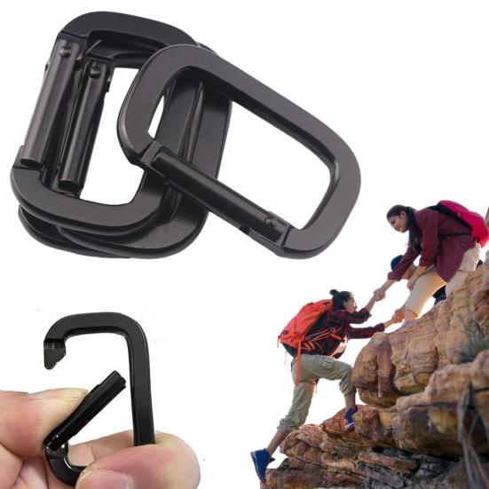 10 шт. Кемпинговые карабины, Походные застежки, Прочные пряжки, Компактные портативные многофункциональные сверхпрочные брелоки, Металлические квадратные карабины