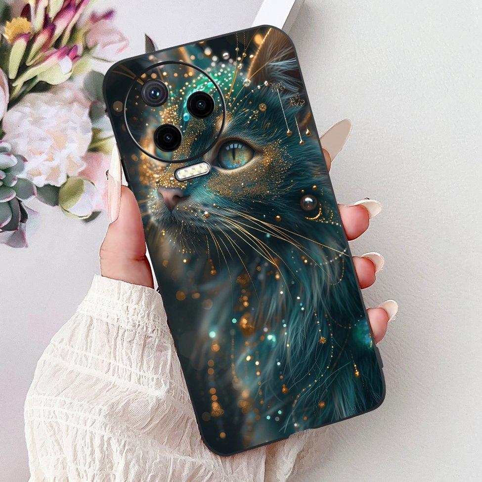 Для Infinix Note 12 Pro 4G Чехол X676B Силиконовый Милый Кот Модные Цветы Расписная Крышка Для Телефона Inifnix Note 12 Pro Чехол-Бампер