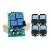 433Mhz Universal Wireless 4-key Remote Control Light Switch AC 85V 110V 220V 4CH RF Relay Receiver for Light/Garage Door/LED DIY 3