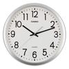 Wall Clock Silver Analog Standard Silent Continuous Second Hand IQ-77-8JF