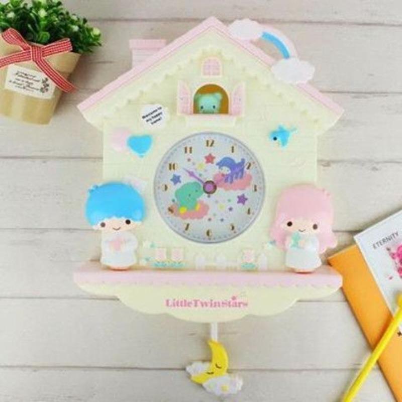 Sanrio New Hello Kitty Kuromi My Melody Cinnamoroll Pompompurin Pochacco Clock Decoration Room Fashion Trend Cute Kawaii Anime