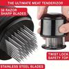 56-игольный тендерайзер для мяса из нержавеющей стали, сверхпрочная черная пластиковая ручка для стейка, говядины, рыбы, птицы, разбивает мышечные волокна
