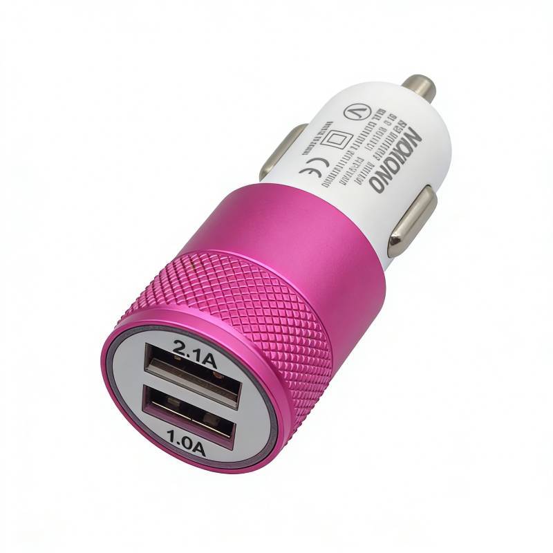 Universal Car Power Adapter With Dual Usb Ports Aluminum Alloy Fast Charger For Smartphones And Tablets