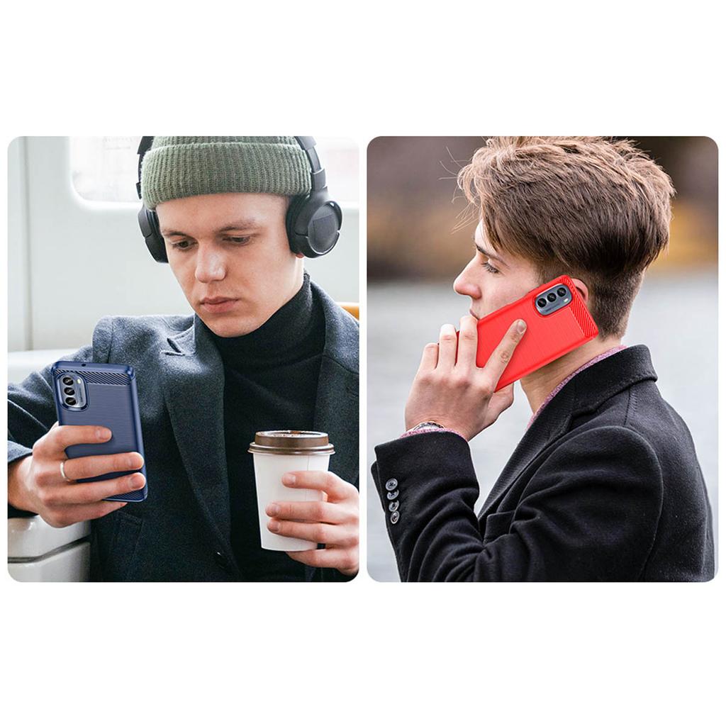 Motorola Moto G62 5G Flexible Carbon Silicone Protective Case - Black