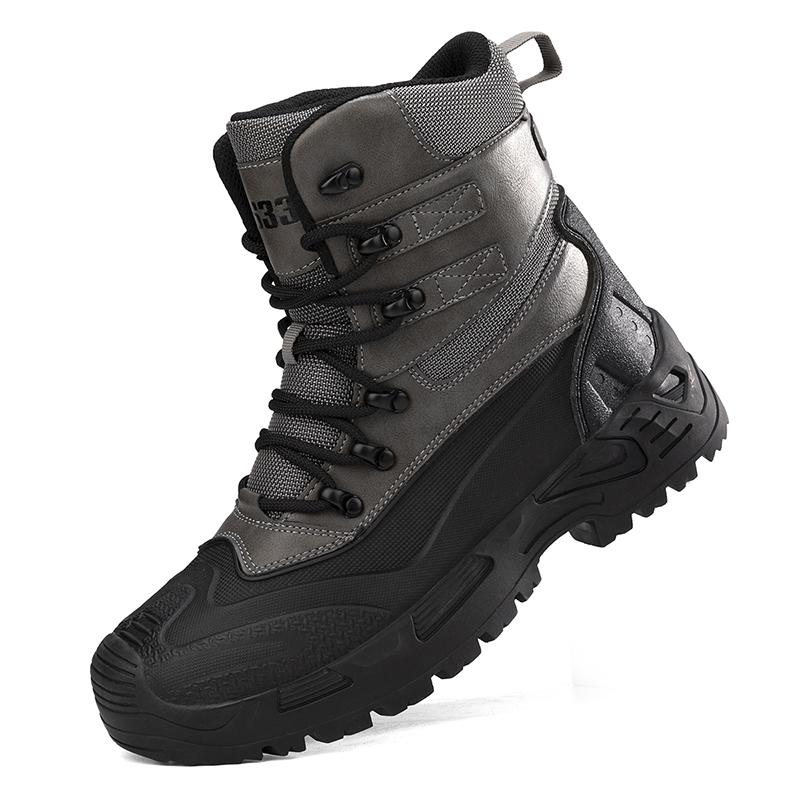Men Ankle Boots Lace Up Platform Shoes Casual Black High Top Shoes Mens Fashion Comfortable Durable