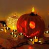 Pumpkin Solar Tea Light LED Candle Light Outdoor Waterproof Energy Electronic Flickering Solar Lamp Garden Halloween Home Decor