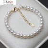 Real Natural Colorful White Pearl Bracelet Women Classic Freshwater Pearl Strand Bracelet Wedding Gift