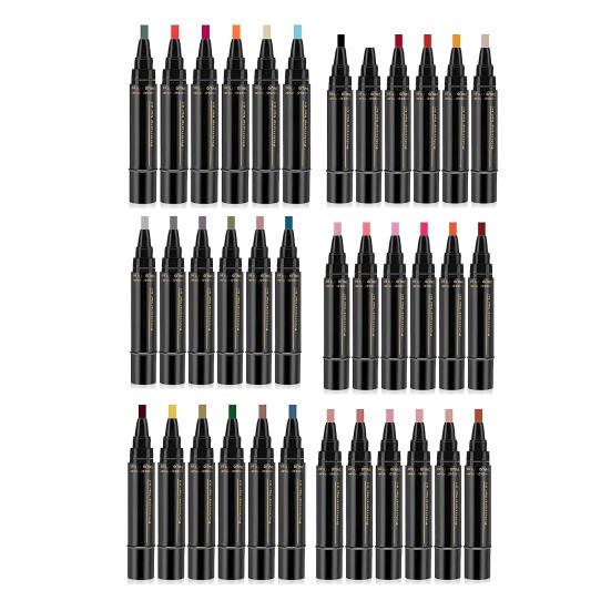 6 шт. 3-в-1 ручка для лака для ногтей быстросохнущая без УФ акриловая краска ручка для ногтей водостойкая портативная для путешествий дома салона DIY женская ручка для нейл-арта