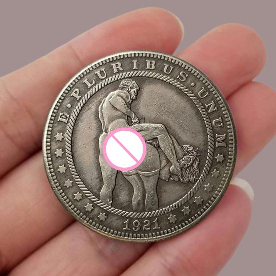 Сексуальная монета вызова, винтажная монета вызова для взрослых, жетон удачи, двухсторонняя монета, коллекционный подарок для коллекционеров монет