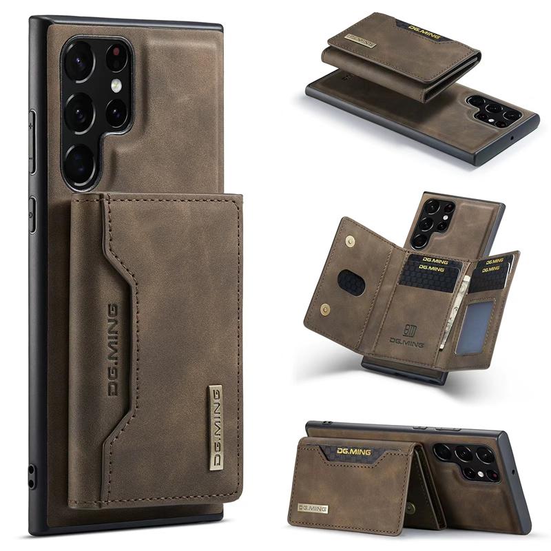 M2 для Samsung S24 Ultra Magnetic Suspension Card Holder Защитный кожаный чехол S23 Ultra Два в одном Раздельный чехол для мобильного телефона