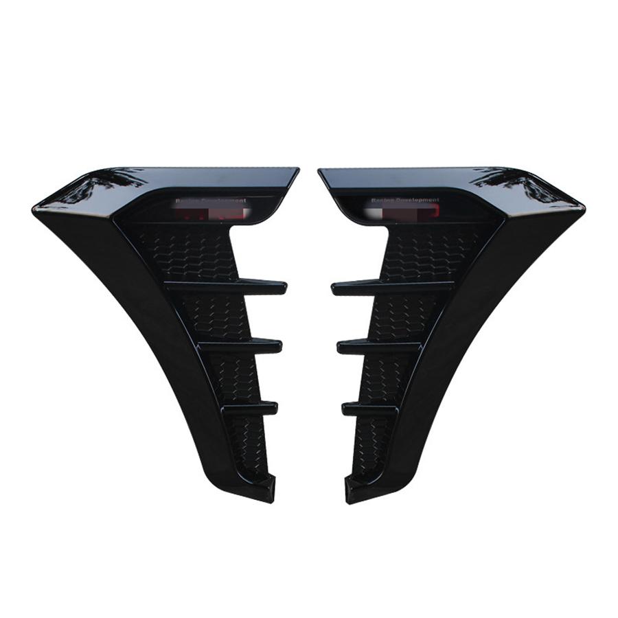 3D Glossy Black Car Side Wing Air Flow Fender Intake Vent Trim Sticker Universal