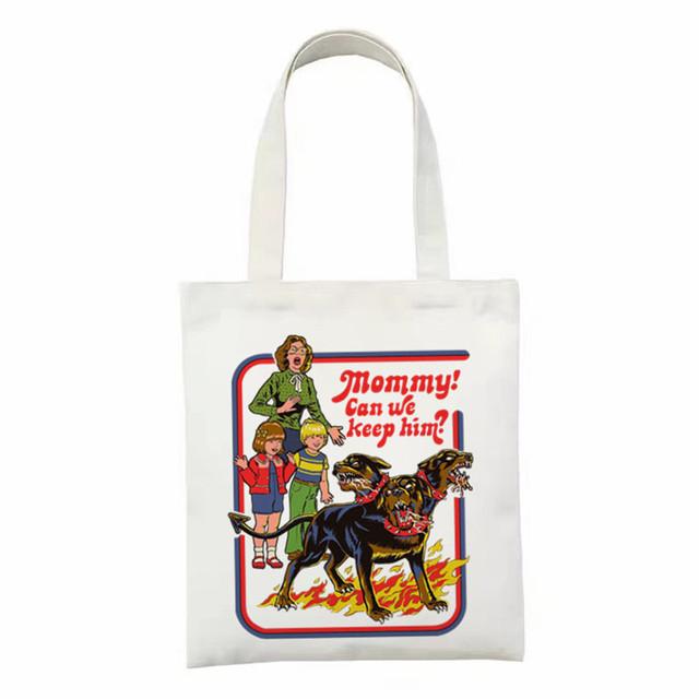 Женская парусиновая сумка для покупок Женская парусиновая сумка Сатана Дьявол Кот Эко-сумка Большая сумка Многоразовые сумки для покупок Женская сумка для покупок