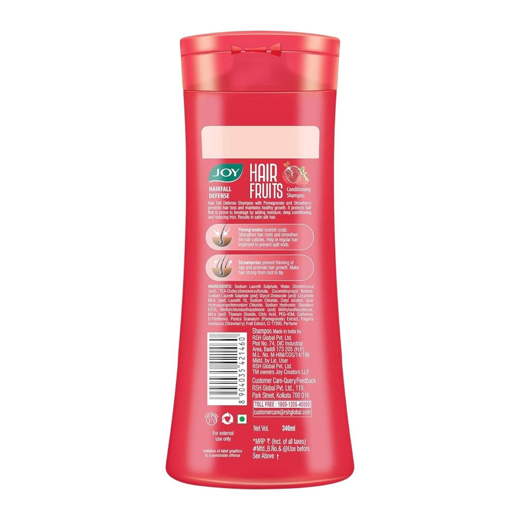 JOY Шампунь-кондиционер Hair Fruits Hairfall Defense 340 мл, 1 шт., Гранат и Клубника для гладких блестящих волос