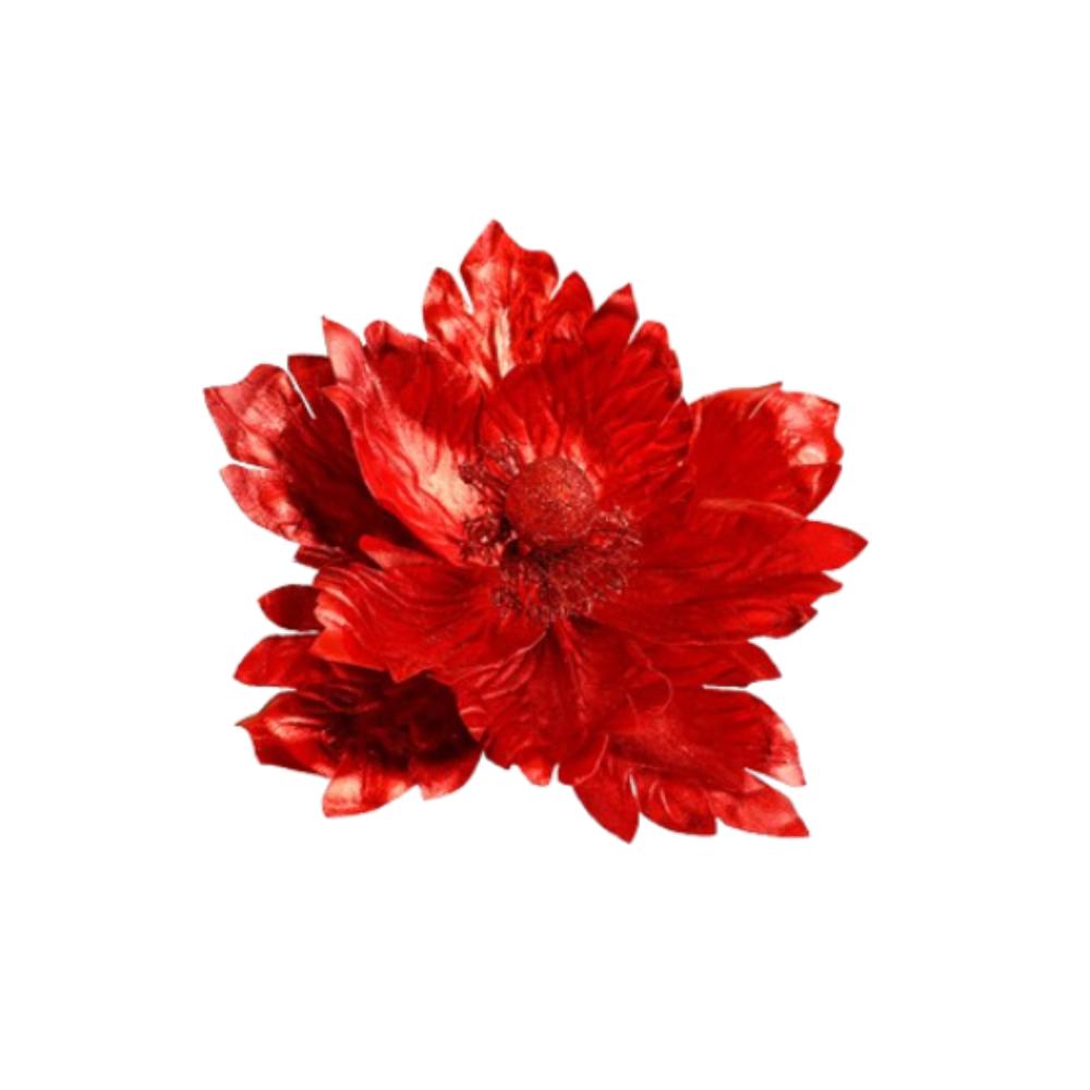 Sequins Artificial Poinsettia Flower Simulation Christmas Tree Ornaments New Year Decor Gifts