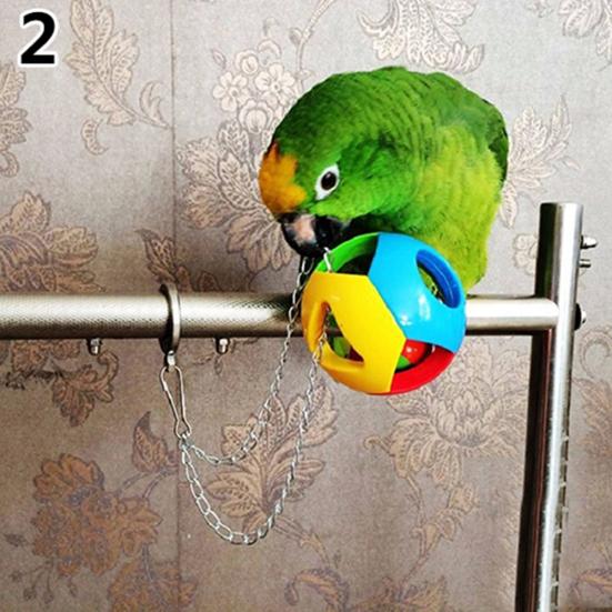 Cute Pet Bird Plastic Chew Ball Chain Cage Toy for Parrot Cockatiel Parakeet