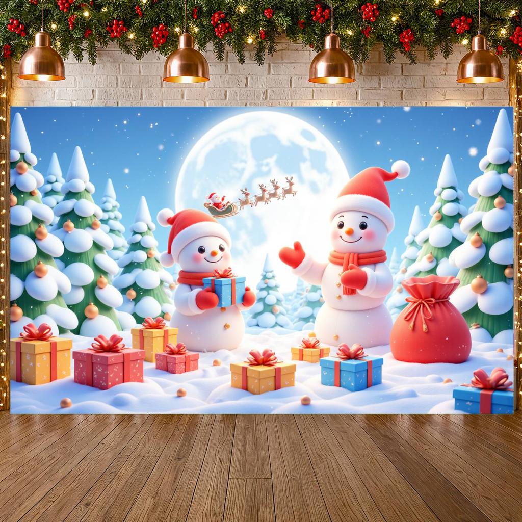 Christmas Party Banner Cute Character Snowman Banner Snowman Gift Banner Snowman Theme For Office Party Holiday Decoration