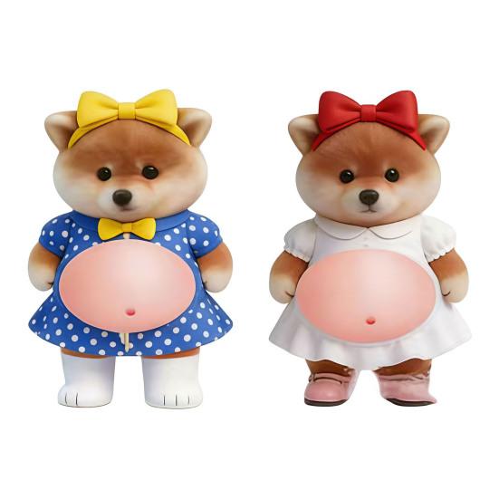 1 пара эластичных наклеек на живот с изображением животных для снятия тревоги и стресса. Наклейка с мультяшным медведем, собакой или кошкой, с эффектом ущипывания за живот, предотвращающая столкновения.