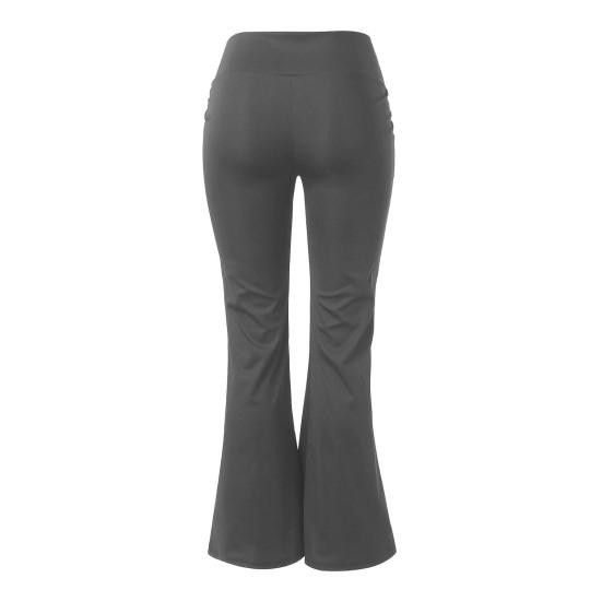 Женские расклешенные штаны для йоги Yousheng, леггинсы с высокой талией и карманами для тренировок, эластичные брюки-клеш для офисных тренировок