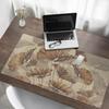 Anti-Slip Protective Desk Mat with Sepia Flowers Graphic 120x60 cm