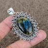 Labradorite Gemstone Handmade 925 Sterling Silver Jewelry Pendant 2.36" KKG-749