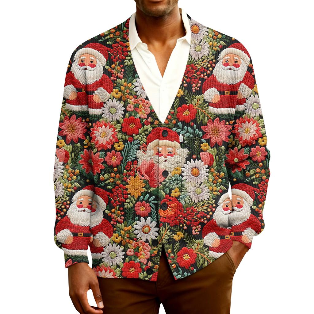 Мужской кардиган с длинным рукавом, рубчатой вязки