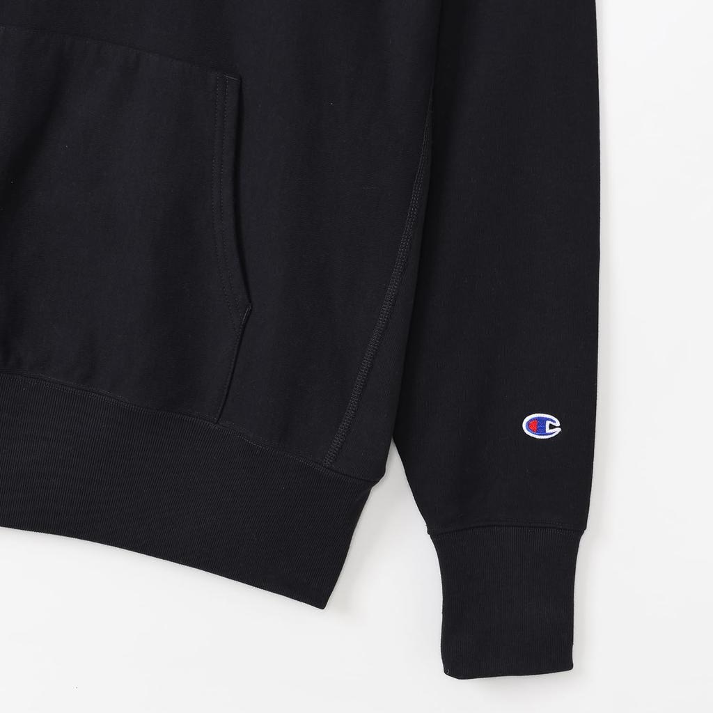 Hoodie Long Sleeve One Point Logo Reverse Hooded Sweatshirt Black M [Champion] Weave(R) REVERSWEAVE(R) C3-Y116 Men's