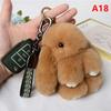 10Cm Mini Fluffy Real Pompon Bunny Keychain Women Girls Cute Plush Rabbit Gift