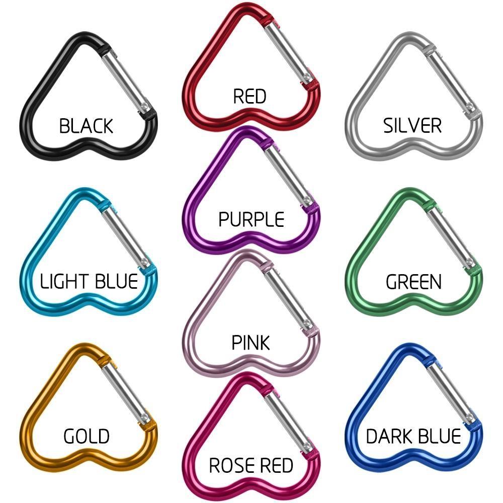 Hanging Climbing Accessories Keyring Hook Aluminum Carabiner Keychain Clip Heart-shaped Buckles