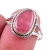 Ювелирное кольцо из чистого серебра 925 пробы с натуральным родохрозитом S.8 O4w05