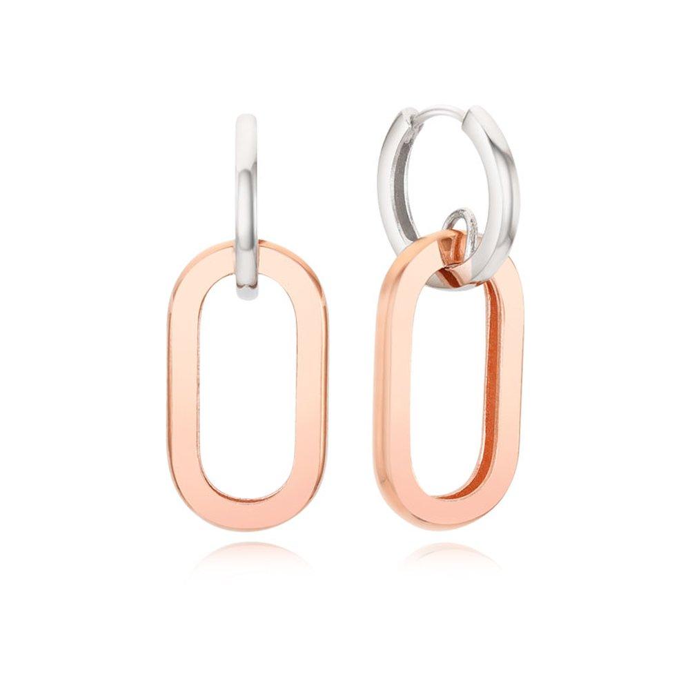 Glory Twinny White Silver Earrings Teesvc06706M