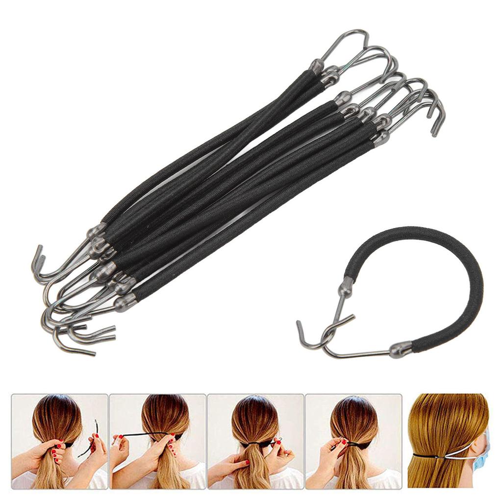 10pcs Ponytail Holder Hook Women Girls Flexible Elastic Hair Band Hook Styling Tool for Dating