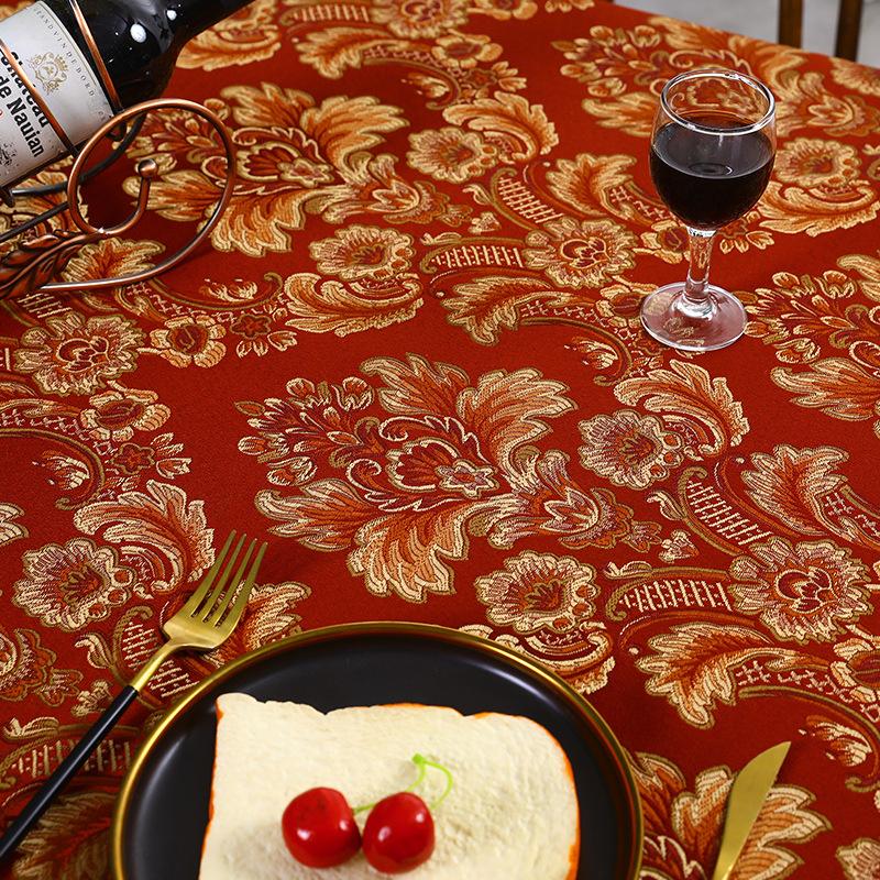 Red Lace Tablecloth Thickened Heat Insulation Anti Scald Cloth Art Round Table Tablecloths Furniture Dust Cover Cloth