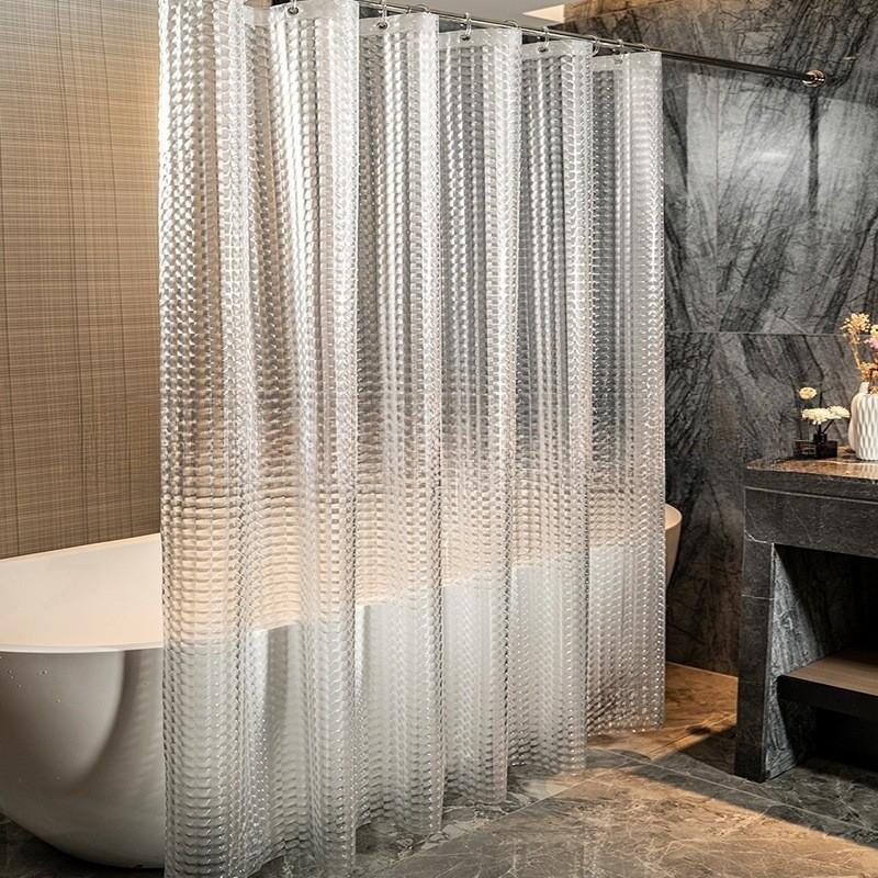 Водонепроницаемая шторка для душа из ПВА современного дизайна с 3D-рисунком камня для использования в ванной комнате