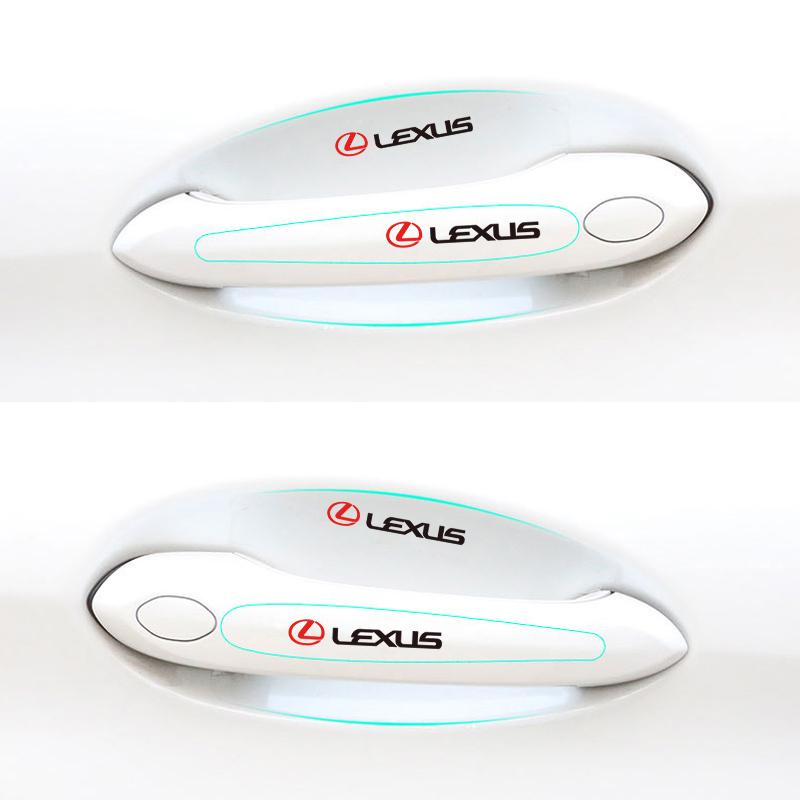 EZQZ3 8pcs Car Door Handle Stickers Transparent Protector Film For Lexus F SPORT Plug-in Hybrid ES UX 300e GS GX LBX NX RX 350h 450h