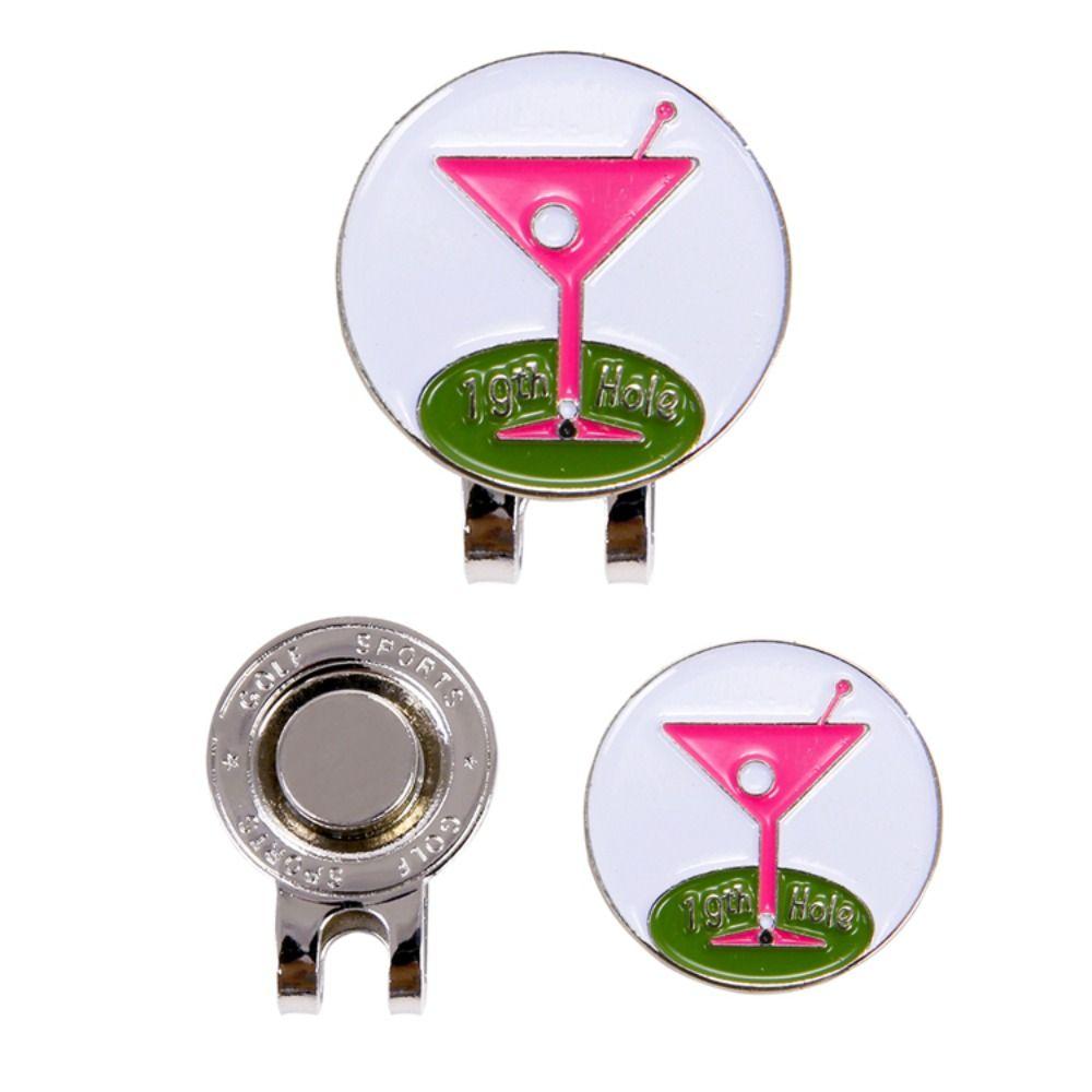 Metal 1PC Hat Clip Pink Pattern Electroplated Gold Accessories Golf Ball Marker Golf Cap Clip Ball Coin Mark Golf Hat Clip 5
