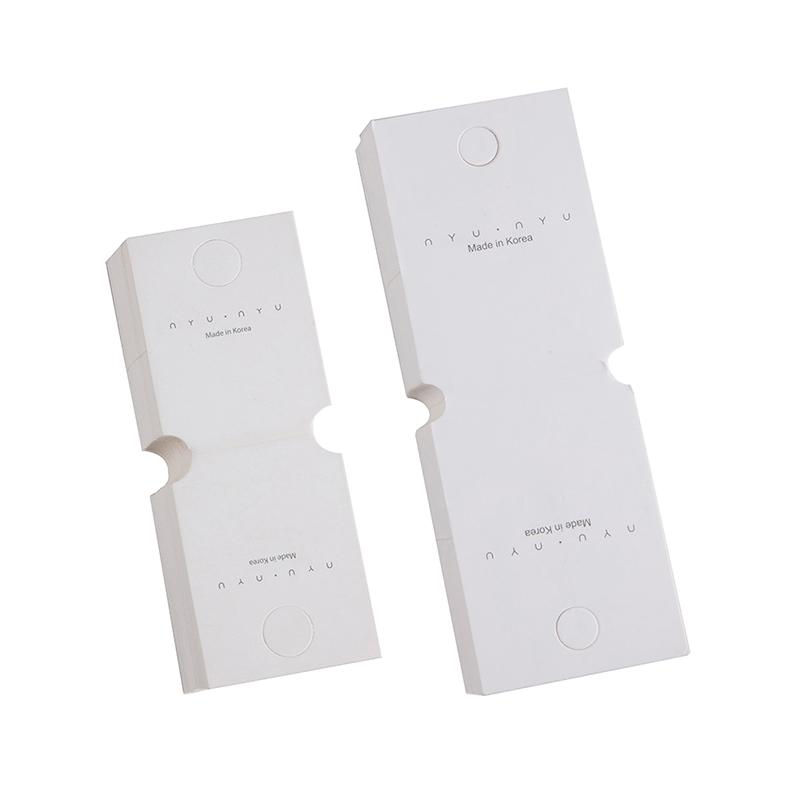 50Pcs Fold Over Hang Tags Cardboard Package White Craft Hang Tag Card For Jewelry Display Hanging Bracelets Earings Keychain Hair Clips Hair Ties