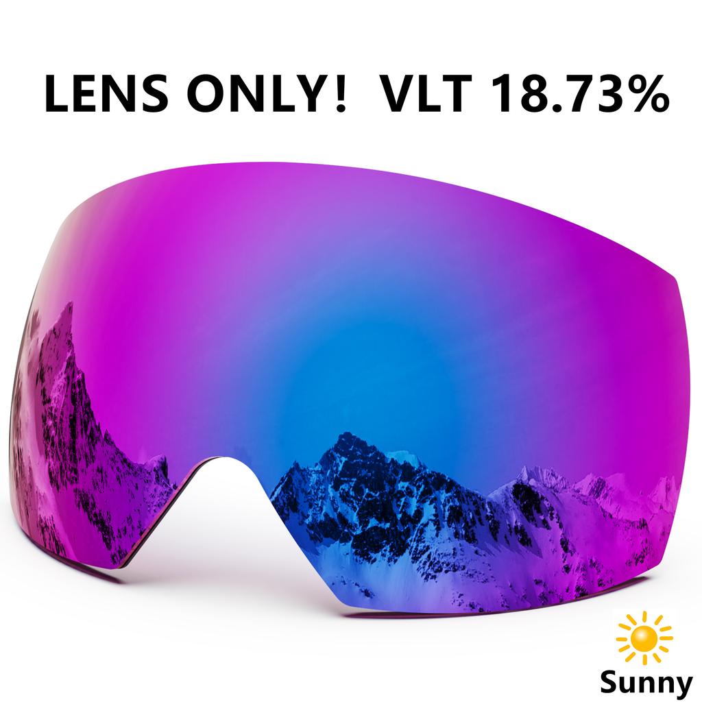 Maxjuli Ski Goggles Lens Only Winter Snow Sports with Anti-fog for Men Women Youth Skiing Skating mask ONLY LENS FOR M6