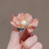 Elegant Peony Studded Zircon Brooches for Women Girls Delicate Pink Blue Flower Brooch Pins Party Jewelry Gifts