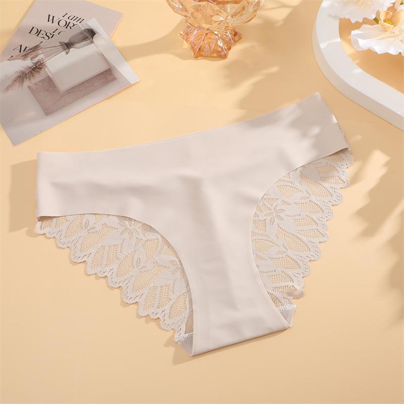 FINETOO Бесшовные трусики из ледяного шелка для женщин с узором в перспективе, бесшовное нижнее белье, удобные трусы