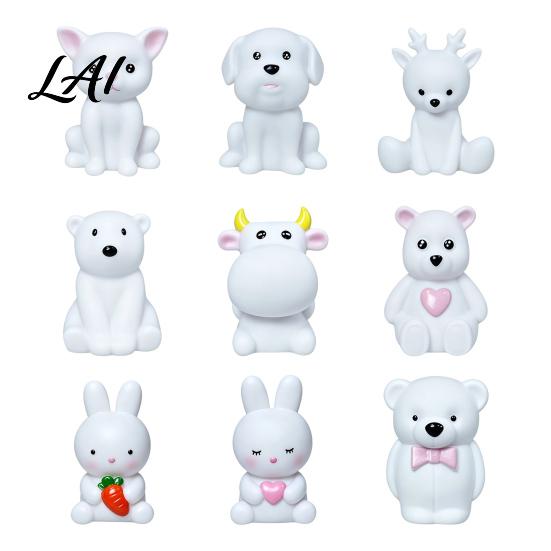 Soft Nursery Lamp for Baby Cute Animal Night Light Kids Rabbit Bear Deer Cat Dog Toddler Room Essentials Shape LED Bedside Lamp Glow Sleep