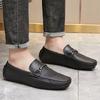FashionGenuine Leather Male Slip-On Loafers Breathable Mens Dress Shoes Comfortable Men Casual Shoes Moccasins All-match Driving Shoes