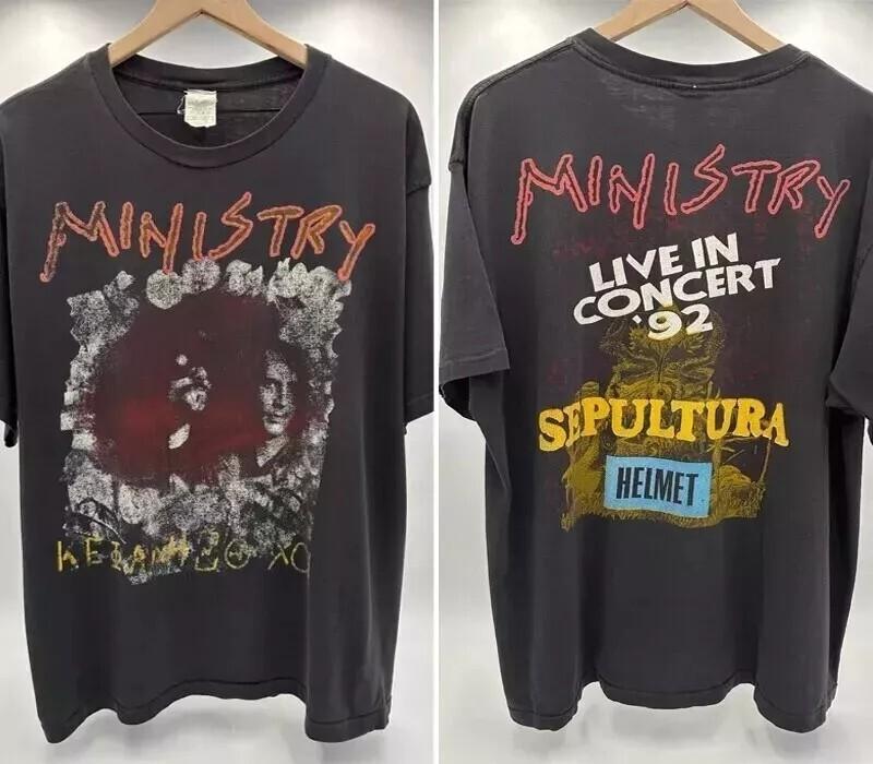 Ministry 1992 - Psalm 69 Band Graphic 2 Side Black Unisex Tshirt Men Women S-5XL Unisex T-Shirt