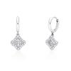 Silver 925 Clover Pave Earrings