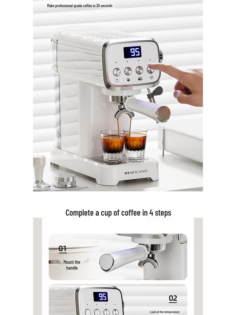 Обновленная полуавтоматическая эспрессо-машина с капучинатором для домашнего использования