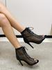 Fashion Women's Sandals Shoes for 2024 Summer Spring Strip Pole Dance Fish Toe Elegant Woman Heels Ankle Boots Stiletto Luxury Mesh Sexy