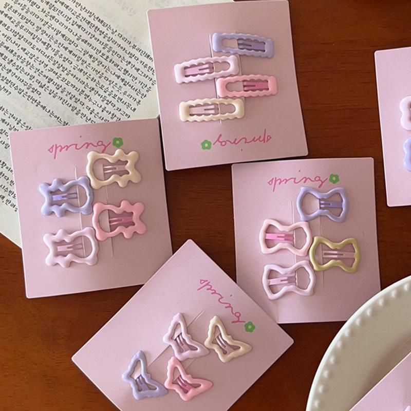 4 шт./компл. милые красочные геометрические мини-заколки для волос для девочек милые украшения для волос шпильки заколки детские милые аксессуары для волос