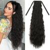Synthetic Long Wavy Curly Double Strap Ponytail Extensions Clip In Wrap Around Ponytail For Women Cosplay Daily Wear