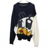 Looney Tunes Daffy Duck Свитер с длинным рукавом темно-синий вязаный Мужской Б/У