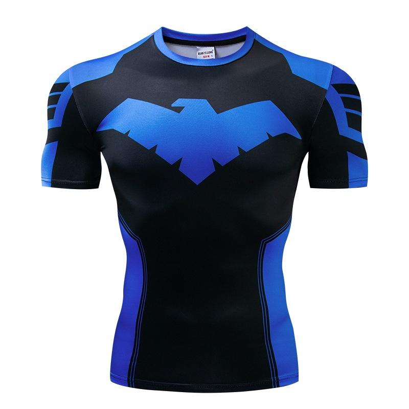 Супергерой Человек-паук Бэтмен 3D-принт Спортивная футболка для мужчин Стильная фитнес-футболка